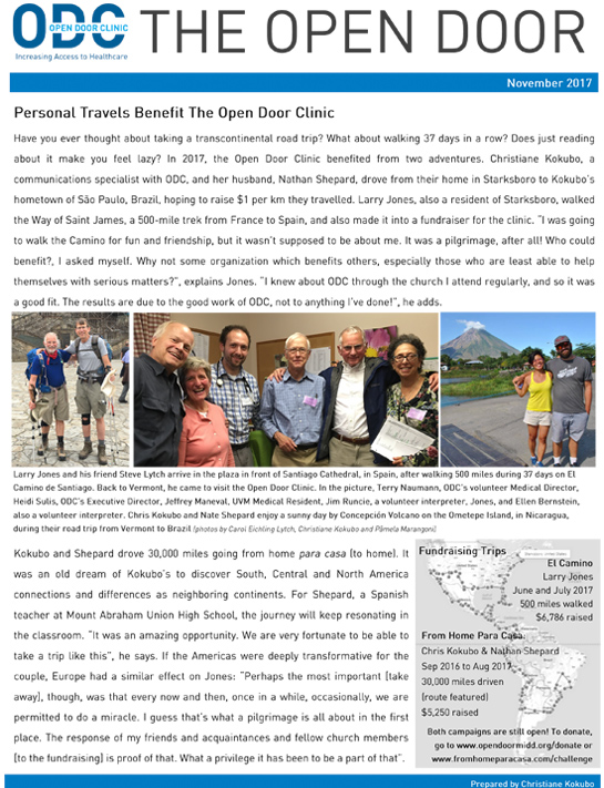 Open Door Clinic newsletter 1117